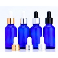 Wholesale  blue  5ml 10ml 15ml 20ml 30ml 50ml 100ml glass dropper essential oil  bottle