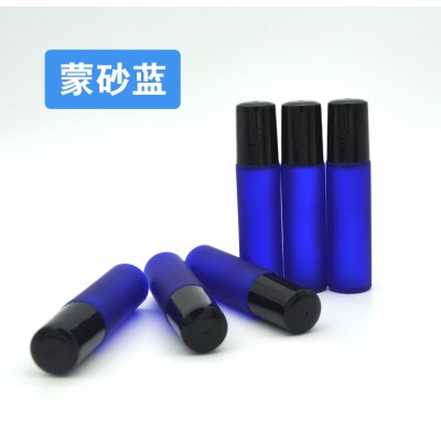 essential oil use amber 5ml 10ml 15ml eye cream glass roll on bottle with  metal stainless roll balls